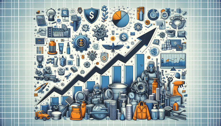 A collage of 3M products and financial graphs symbolizing strong earnings growth and operational efficiency.