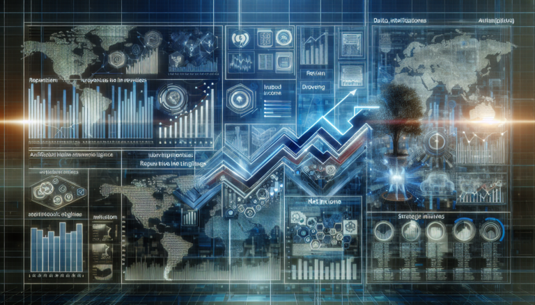 Digital financial dashboard showing IPG's earnings metrics and technological advancements.