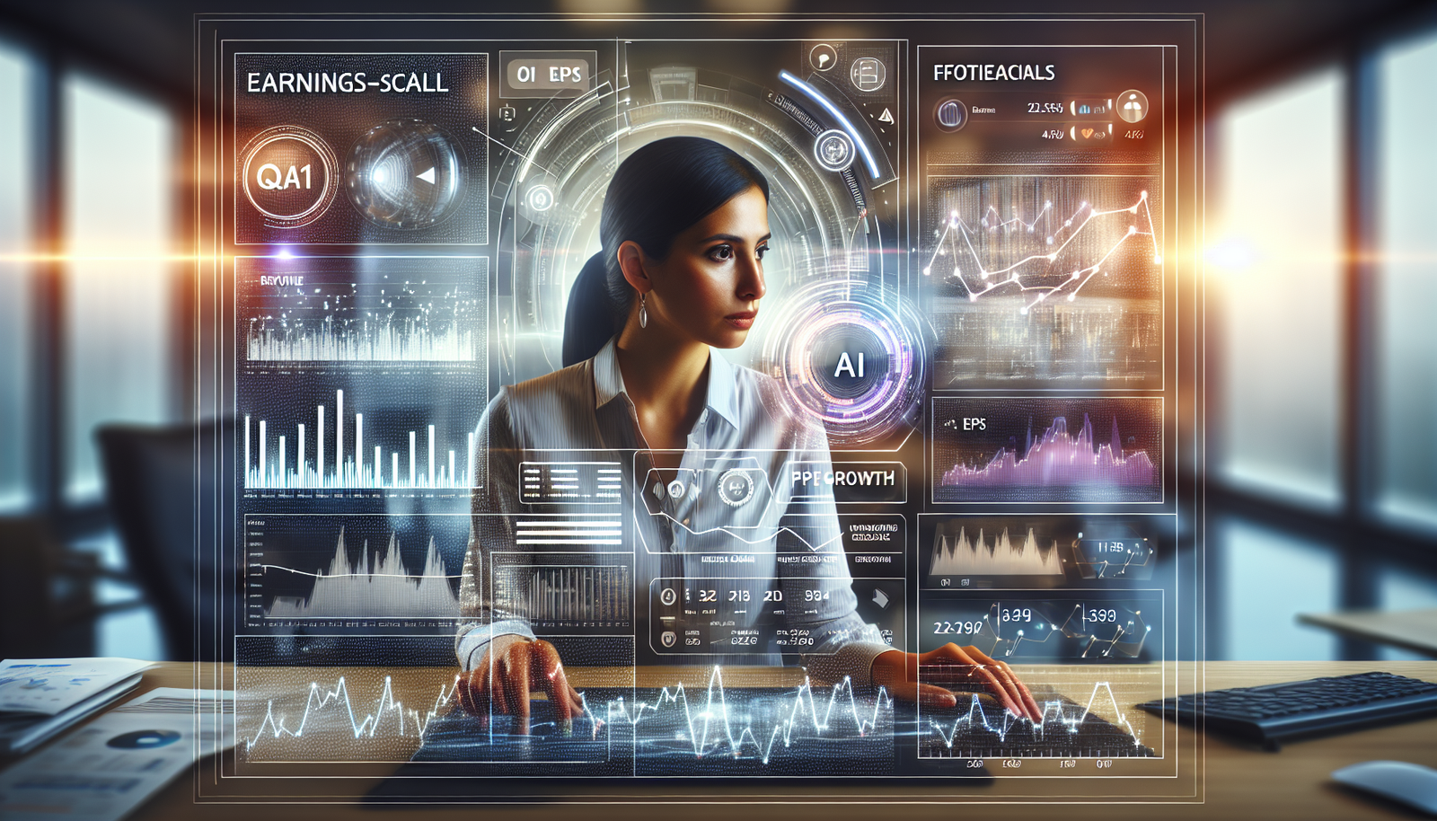 Financial analyst using advanced analytics tools to review FactSet's earnings report.